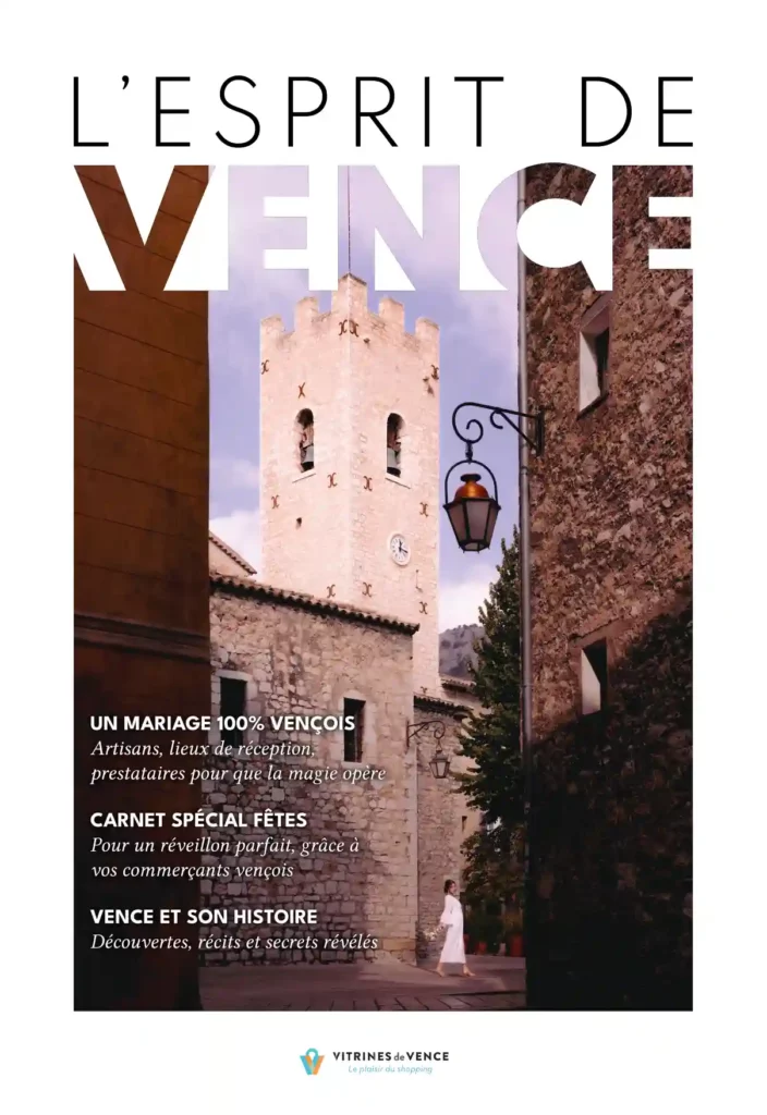 Couverture du premier numéro du magazine L'Esprit de Vence par Les Vitrines de Vence